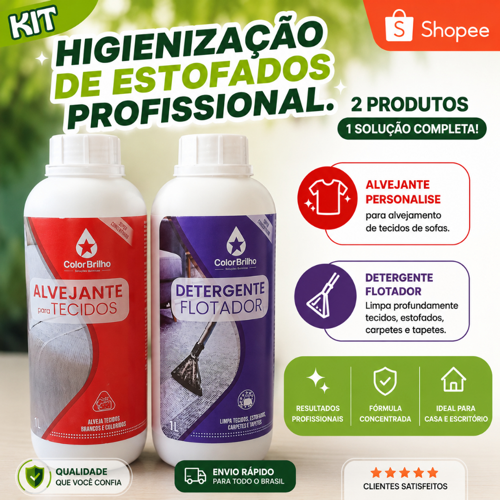 Detergente flotador + alvejante colorbrilho 1 litro kit 1 de cada