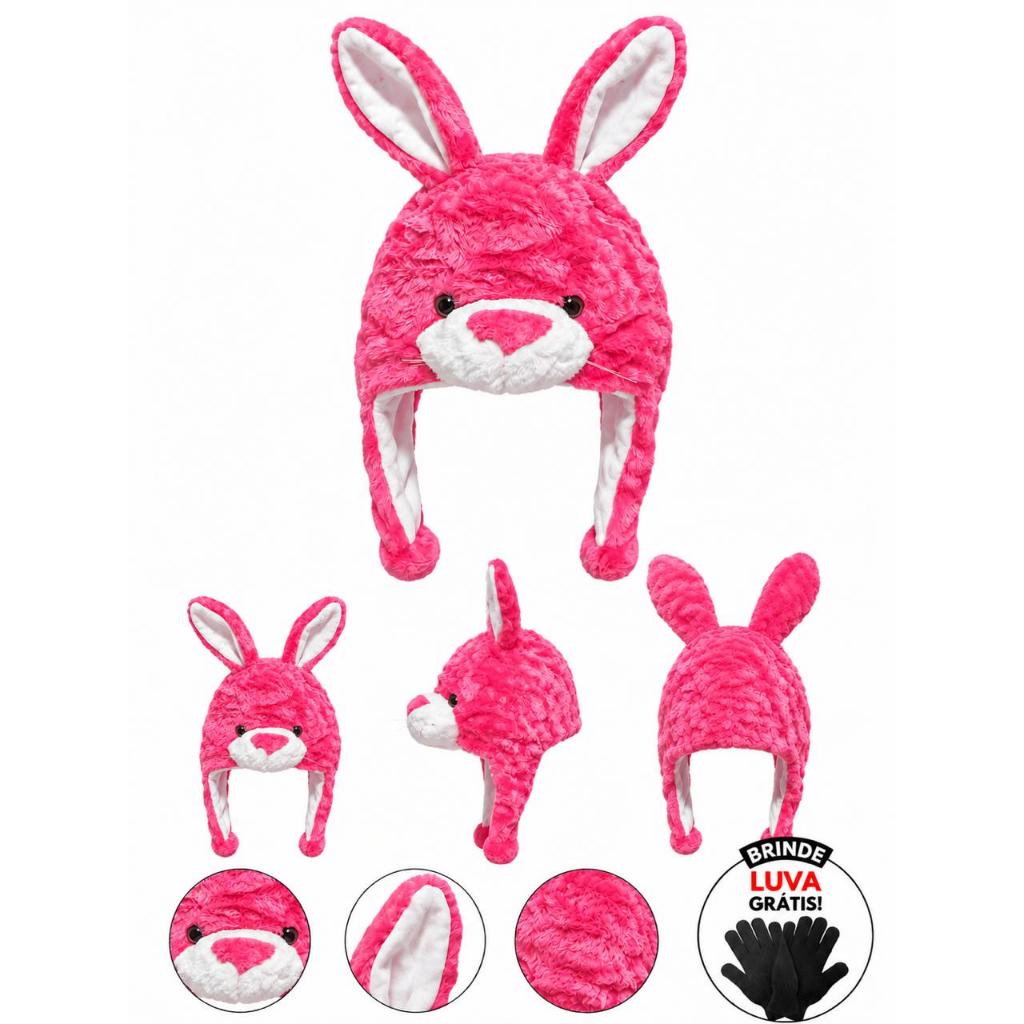 Touca Infantil de Bichos Gorro de Animais Pelúcia Gorro de Bichinho