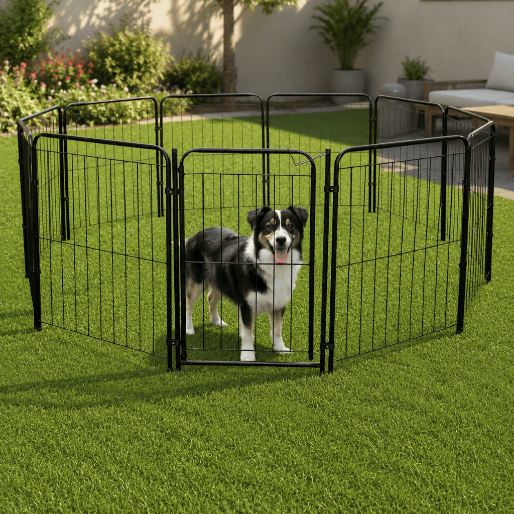 Cercado Pet Aço com Portão 82cm • Grade Proteção Cachorro Criança Dobrável