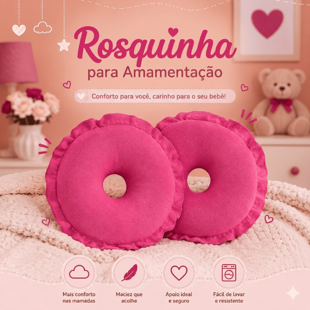 2 Rosquinhas de Amamentação Lavável e Macia com Protetores Cores Sortidas