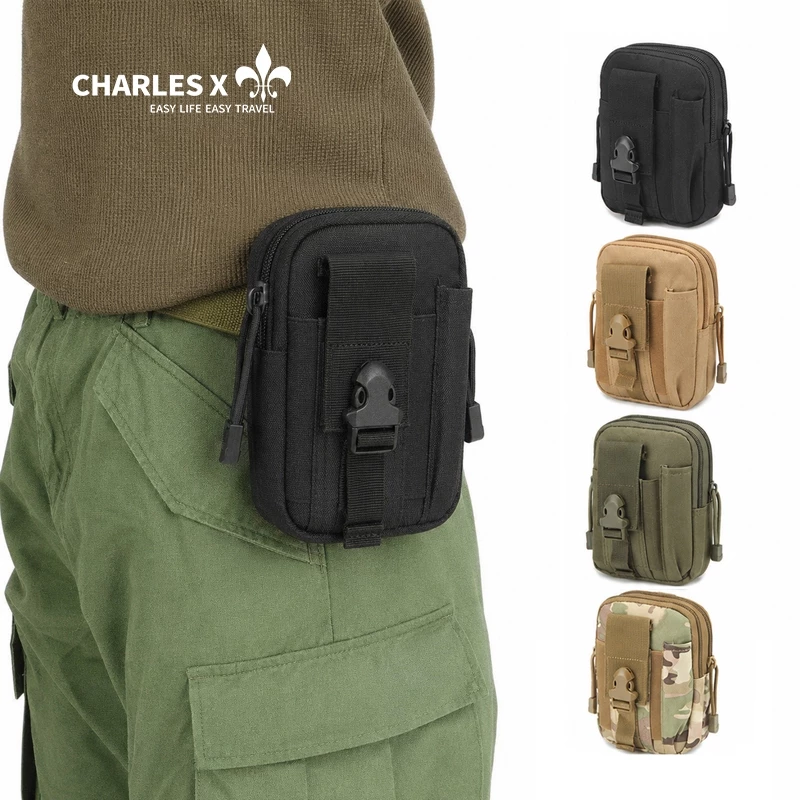 CHARLES X Bolsa militar tática multifuncional de pequeno porte, tipo pochete.