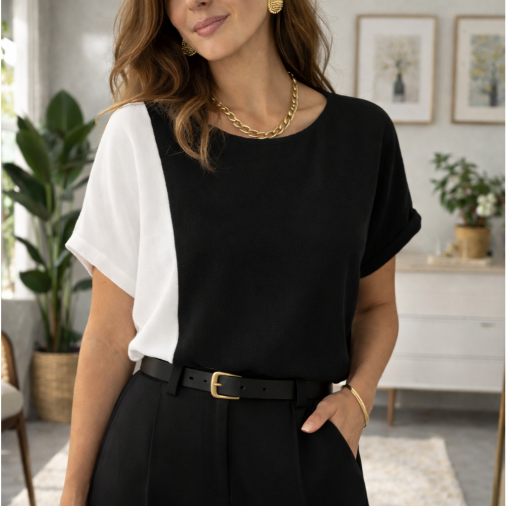 Blusa Feminina Estilosa Elegante Social Causal Tecido Duna Premium