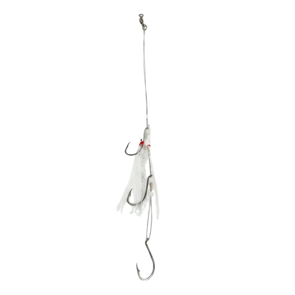 Chicote Aço 70lb 3 Anzóis Matador Espada Anchova Olhete