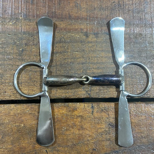 Bridão Tala Paleta Aço Inox Cavalo Mangalarga Quarto de Milha Doma Rédeas Treinamento Profissional