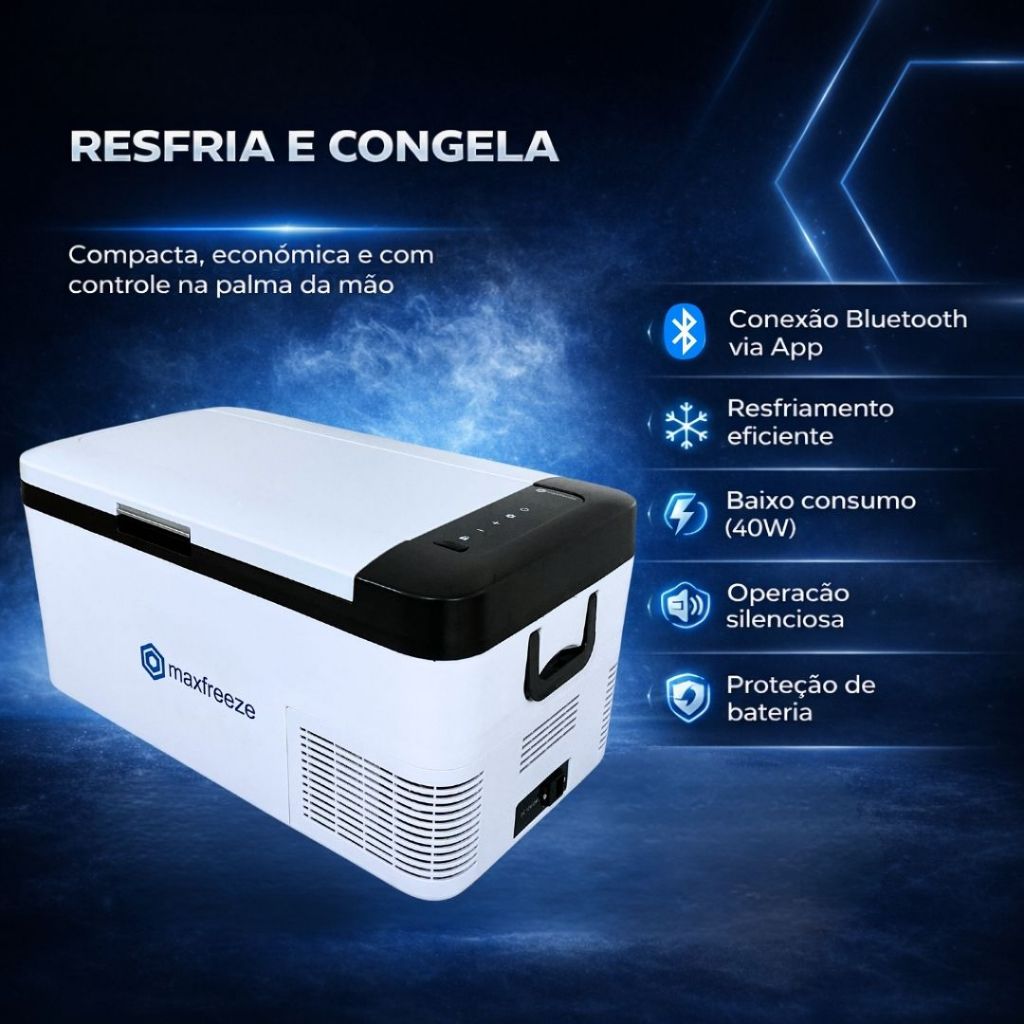 Mini Geladeira Portátil 18 Litros 12V/24V 110v/220v Caminhão Ônibus Van Carro Camping Motor Home
