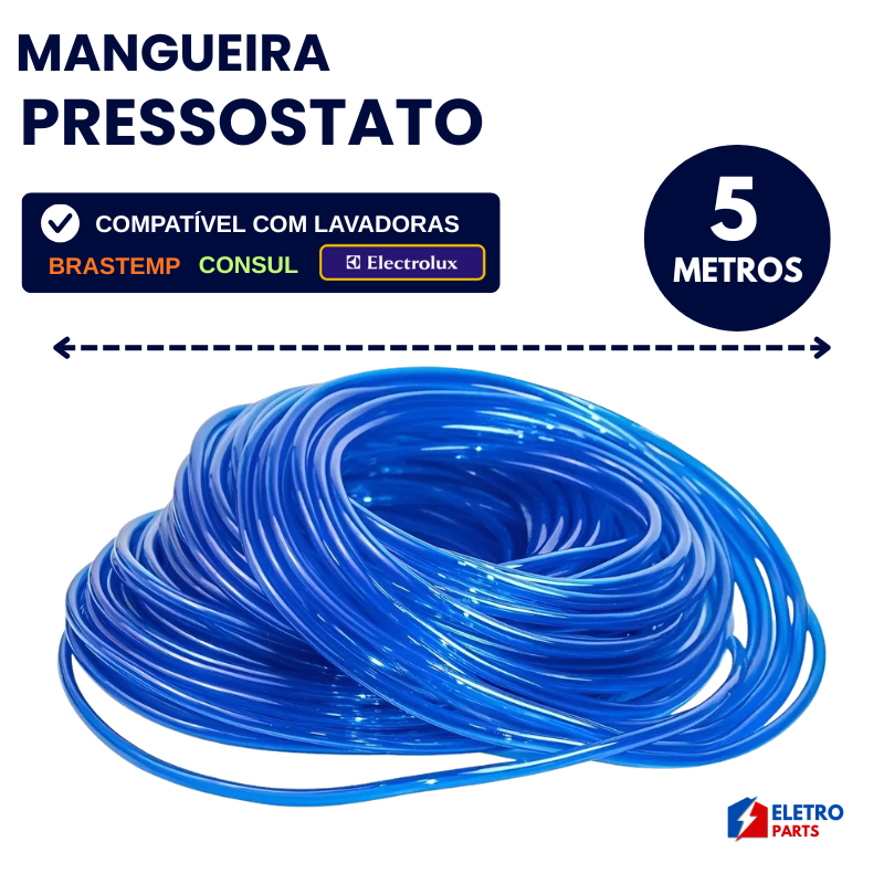 Mangueira Para Pressostato Máquina de Lavar Com 5Mt