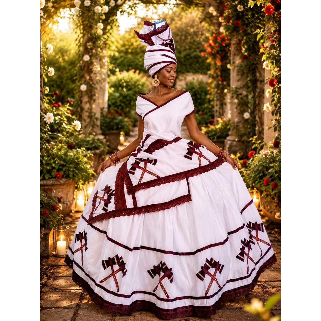 XANGÔ -  SAIA XANGO COM PANO DA COSTA E CABEÇA - ROUPA UMBANDA E CANDOMBLE - BAIANA ESTAMPADA