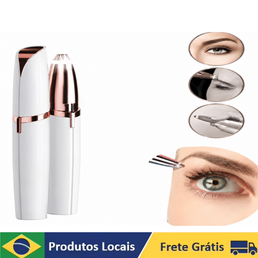 Caneta Depilador Sobrancelha Elétrico USB Recarregável Removedor de Pelos Facial Feminino Portátil LED