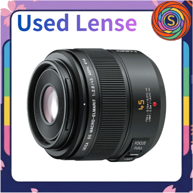 【Secondhand】Panasonic LEICA DG MACRO-ELMARIT 45mm F2.8 ASPH MEGA O.I.S. Macro Prime Lens M4/3 H-ES045 used pre-loved