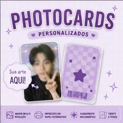 kit photocard personalizado freebies fanmade comum e holográfico