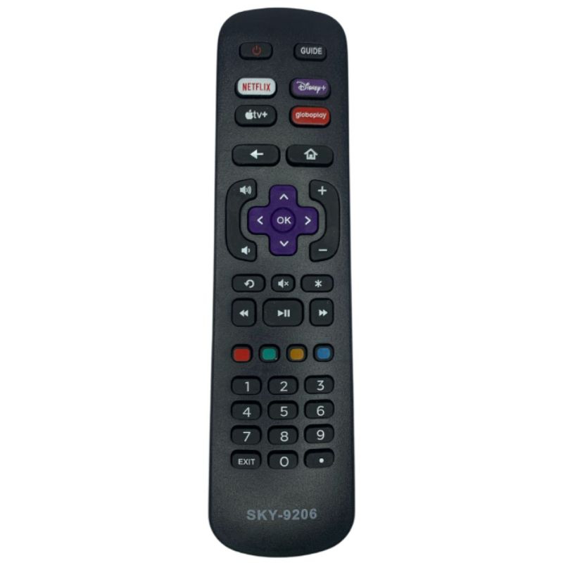 Controle Remoto da TV Britânia HDR10 Roku Tecla Apple B43RKA - Universal