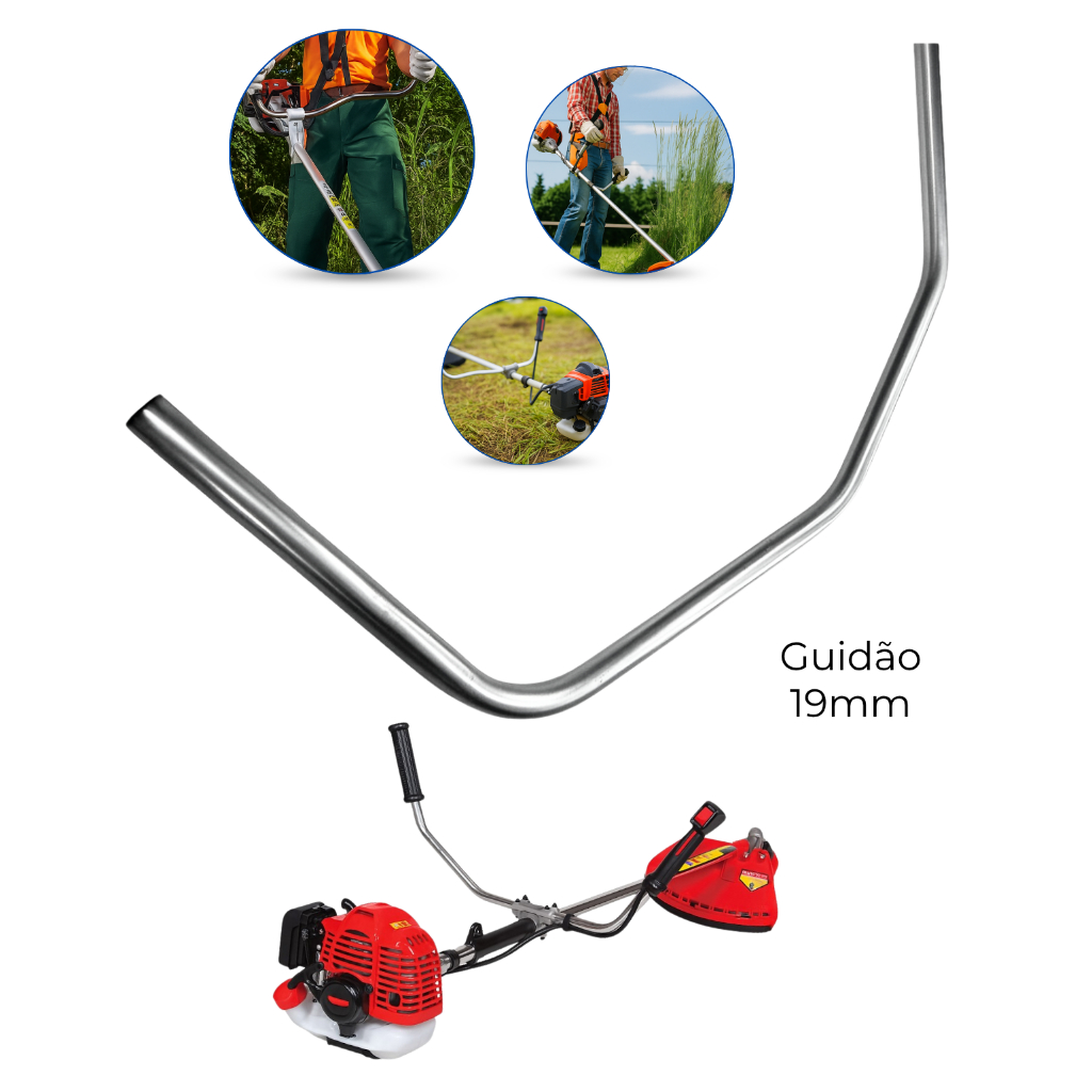 Braço Tubo Guidão Barra Aço 19mm Para Roçadeiras Universal Vulcan Tekna