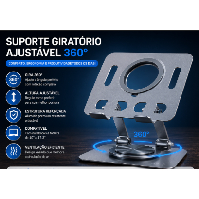 360 ° Suporte giratório para tablet, ajustável, dobrável, suporte de mesa, compatível com 4.7-12 polegadas
