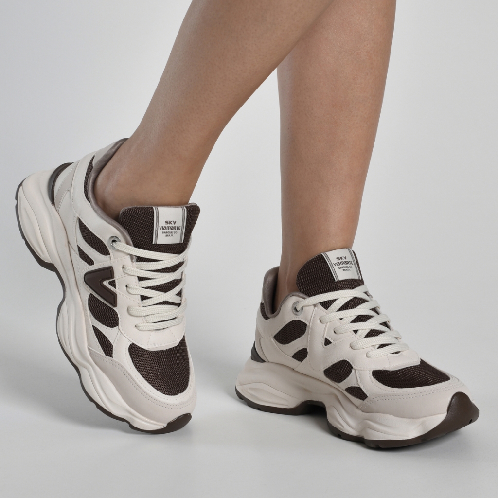 Tênis Chunky Via Marte Feminino Casual Esportivo Confortável e Leve Original Estiloso Sneaker Moda Lançamento 158-023