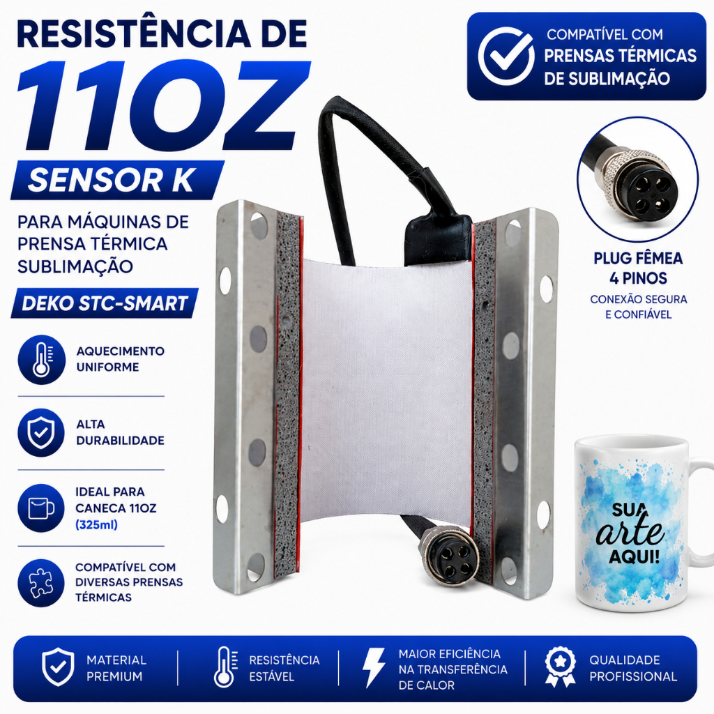 Resistência De 11oz Prensa Térmica Sublimação Deko Stc-smart