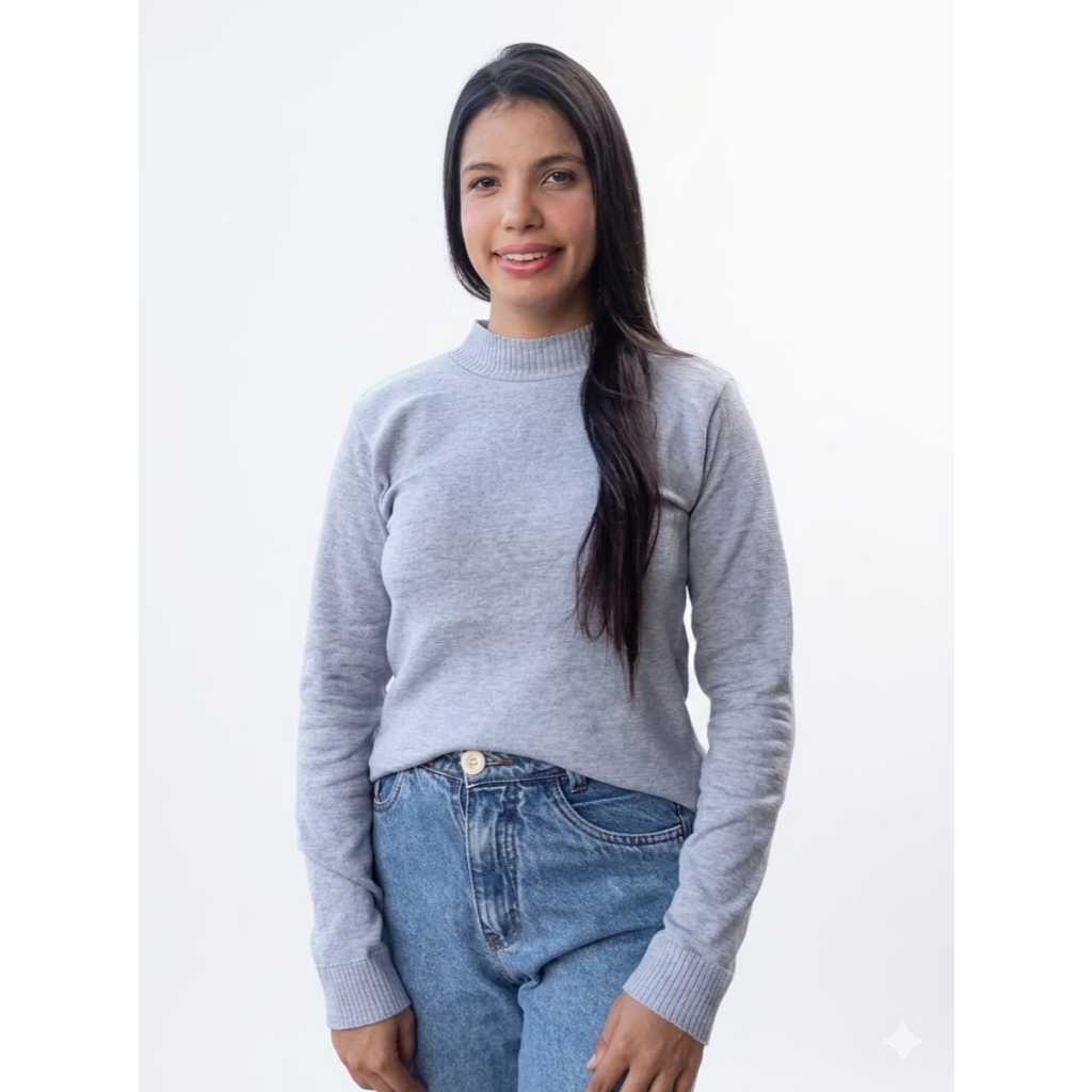 casaco Tricô Feminino Gola Alta Cacharel Suéter Quentinho Com Elasticidade!