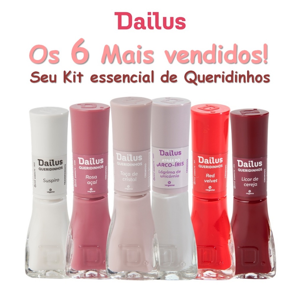 Kit de Esmaltes Dailus 6 Cores Mais Vendidas