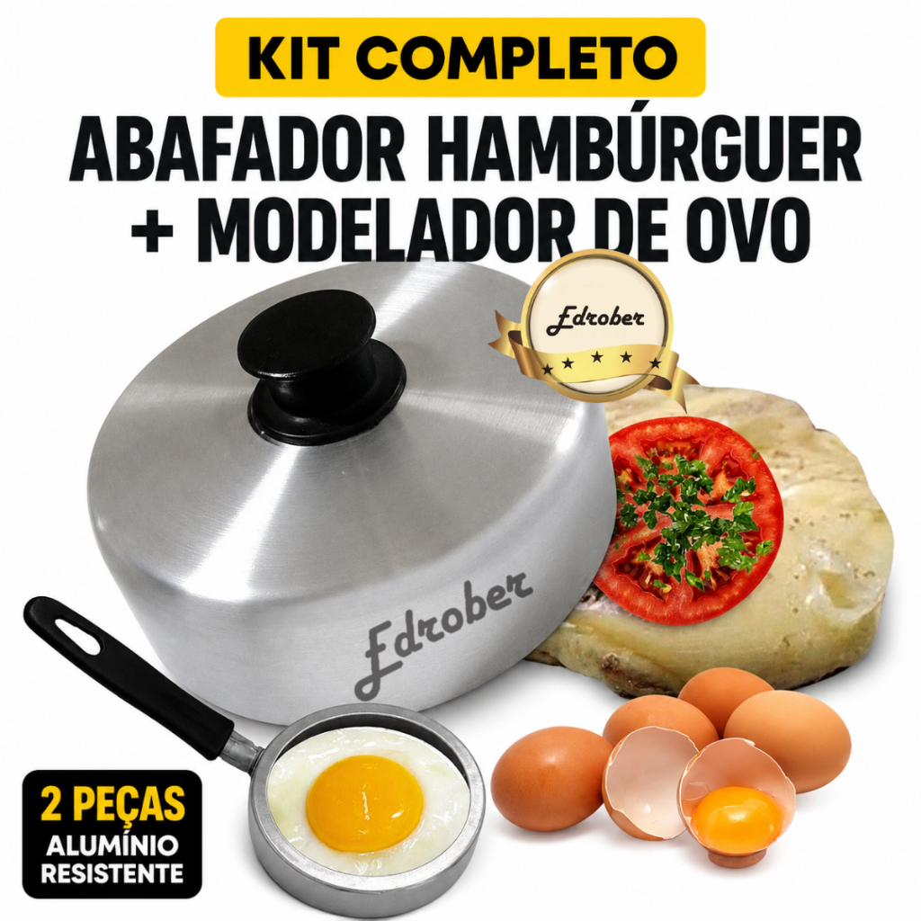 Abafador De Hambúrguer Artesanal Molde Aro Para Fritar Ovo Chapa Chapeiro Lanches Hamburgueria Lanchonete