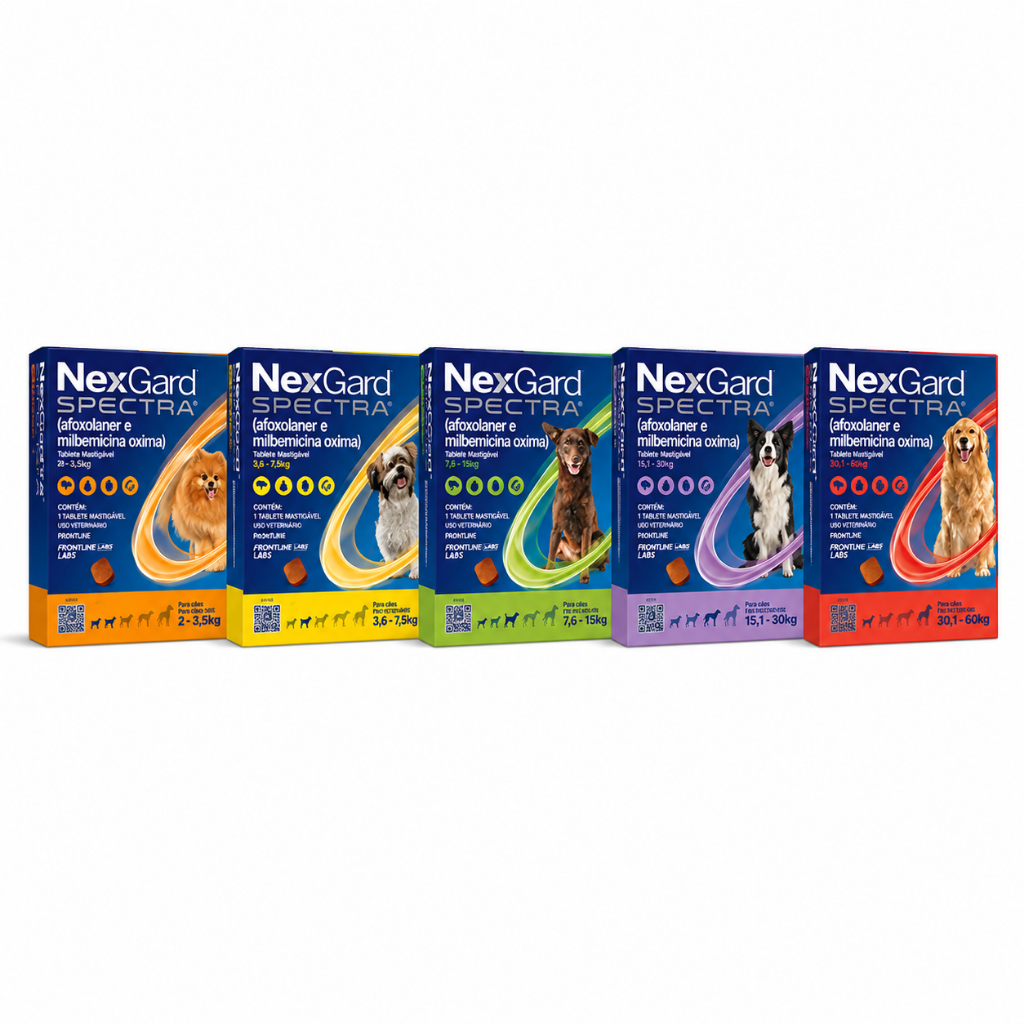 NexGard Spectra - 3 Tabletes para Cães de 2 a 60kg Antipulgas e Carrapatos
