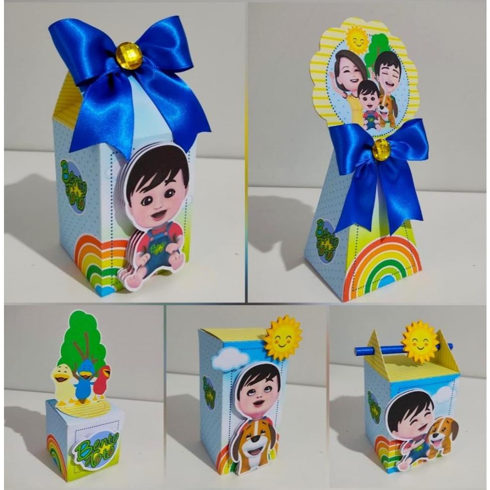Caixinhas Personalizadas MONTADAS - Bento e Totó - Lembrancinha - Kit Festa - Aniversário - Festa Infantil