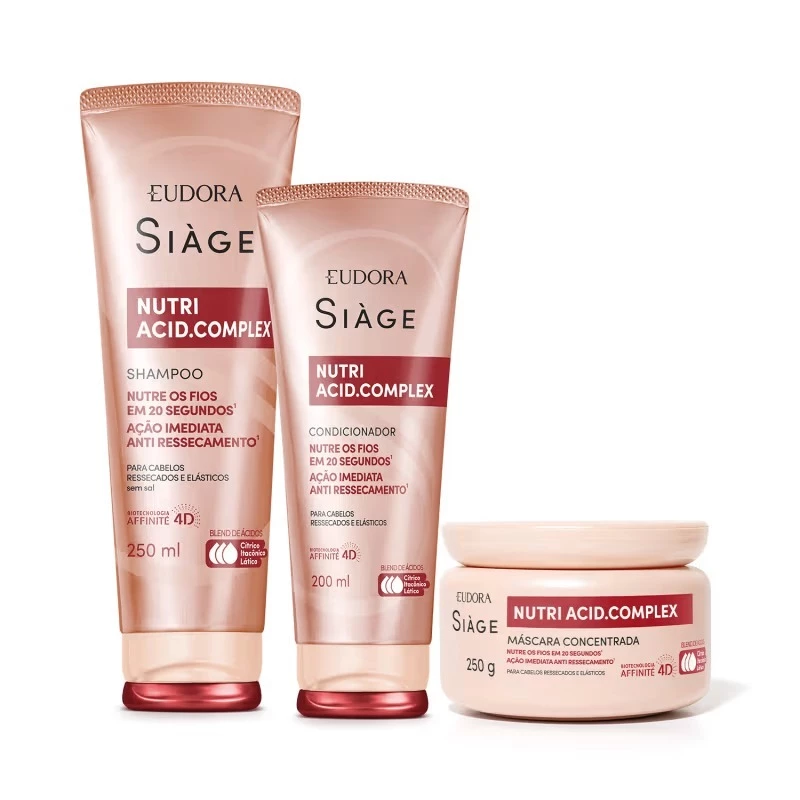 Siàge Eudora Nutri Acid.Complex Shampoo 250ml + Condicionador 200ml + Máscara 250g