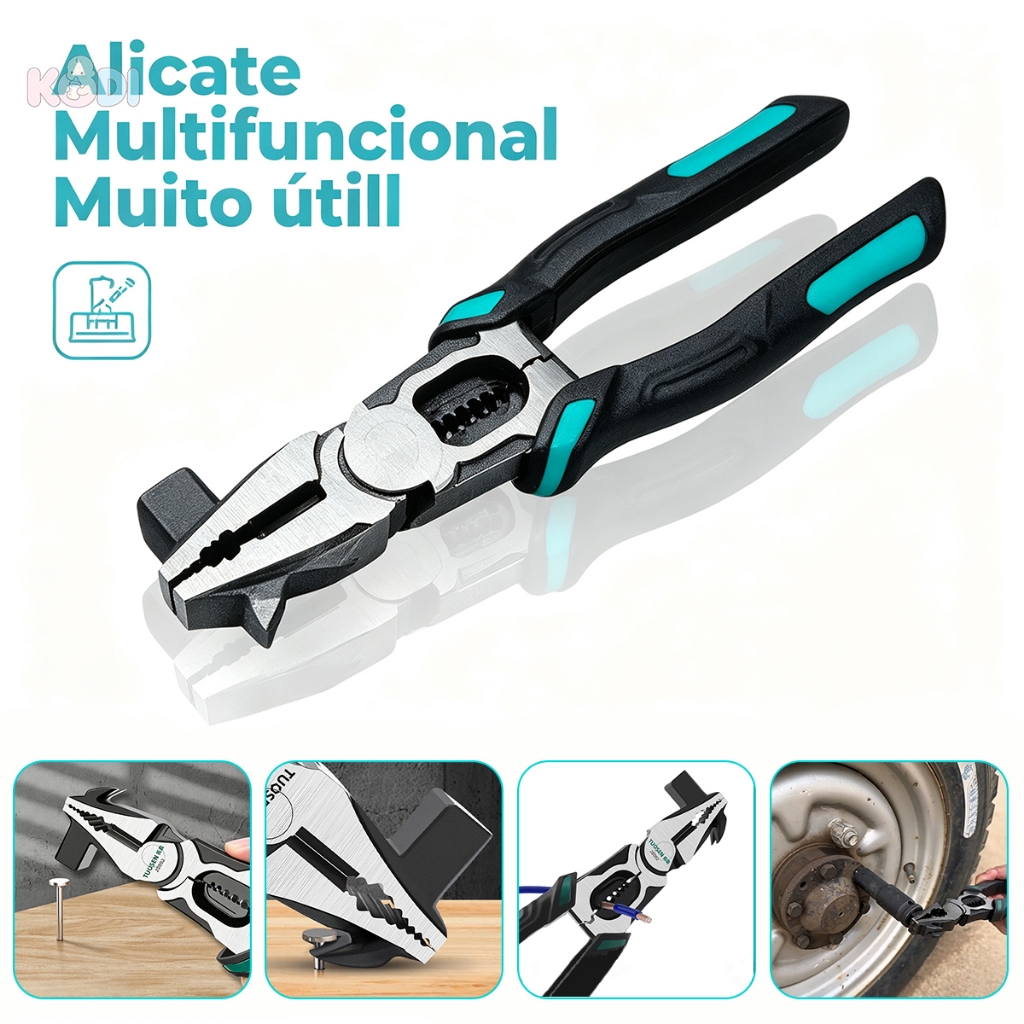 Alicate Multifuncional Profissional 5 em 1 Alicate Universal para Trabalhos Elétricos, Mecânicos e Reparos Gerais -F11
