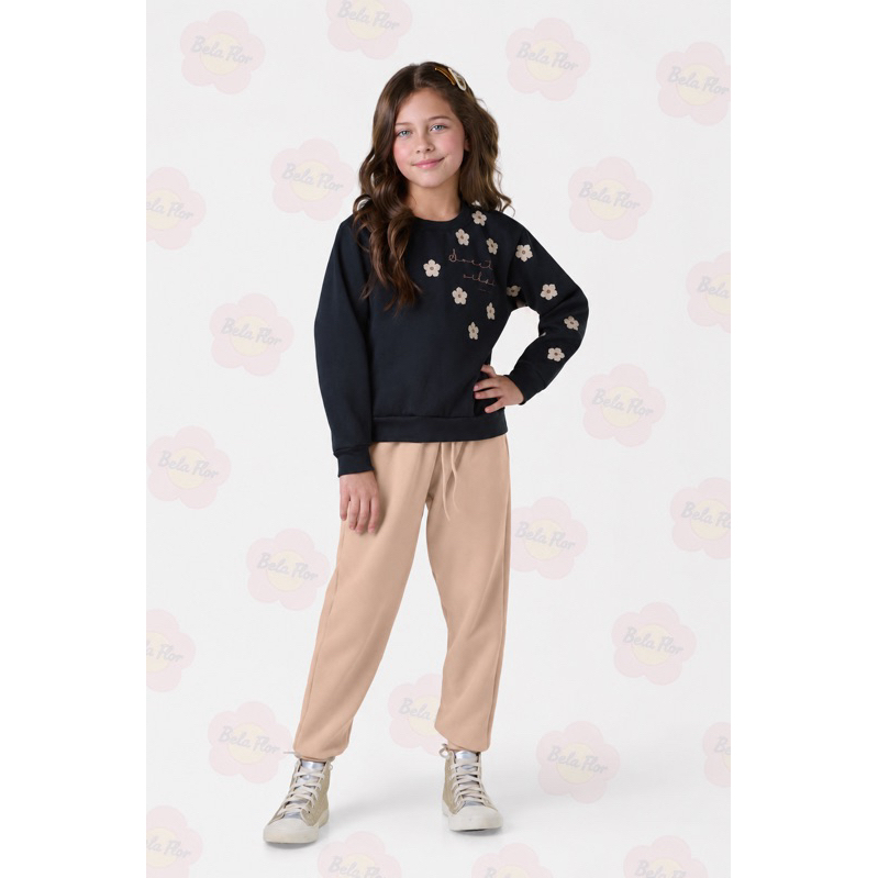 Conjunto Infantil Feminino Quentinho Moletom Flanelado Premium