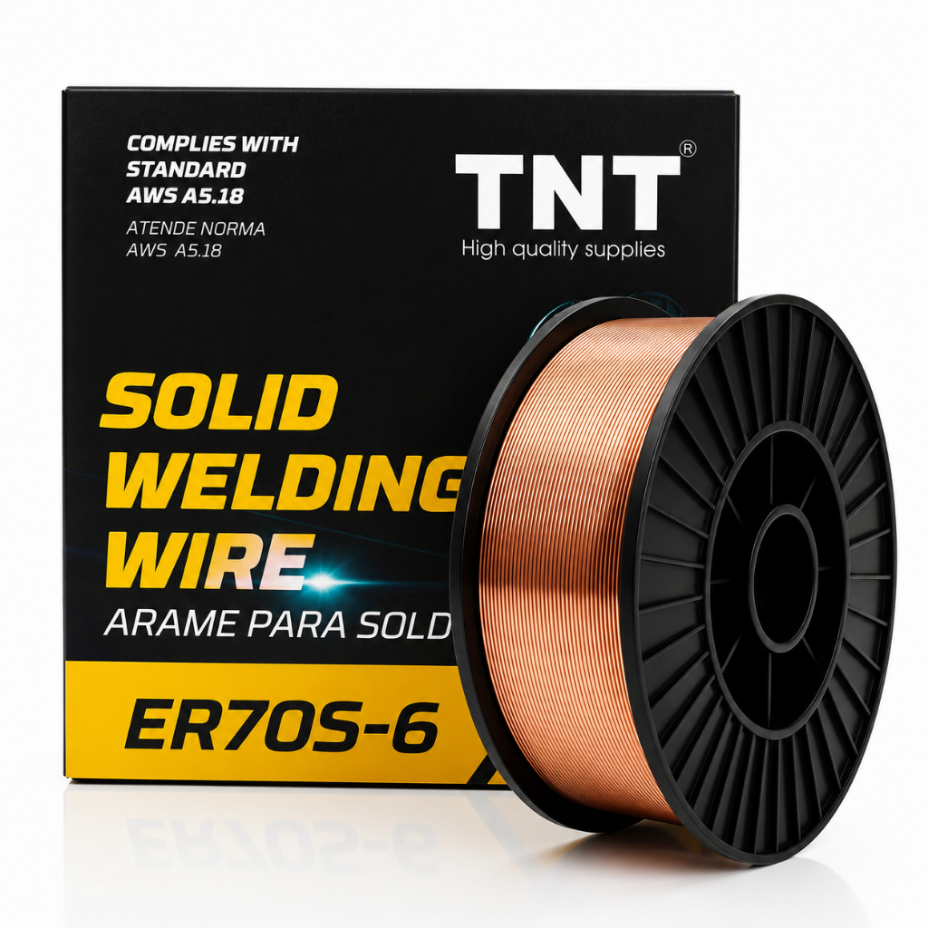 Arame de Solda Mig TNT em Carretel de Plástico 0,8Mm - 1,0mm - 1,2mm 15Kg Tnt ER70S-6