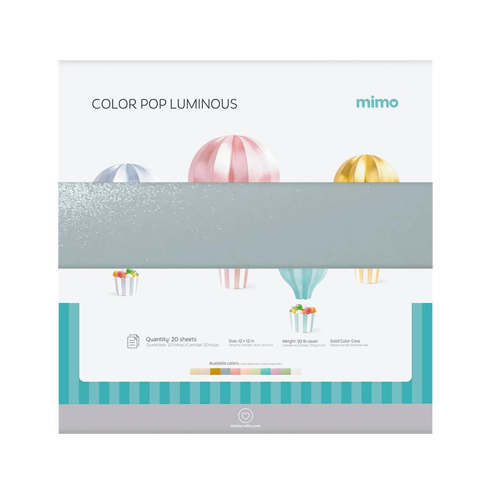 Papel Color Pop Luminous Prata Mimo - 30,5 x 30,5 cm - 250 gr - 20 unds
