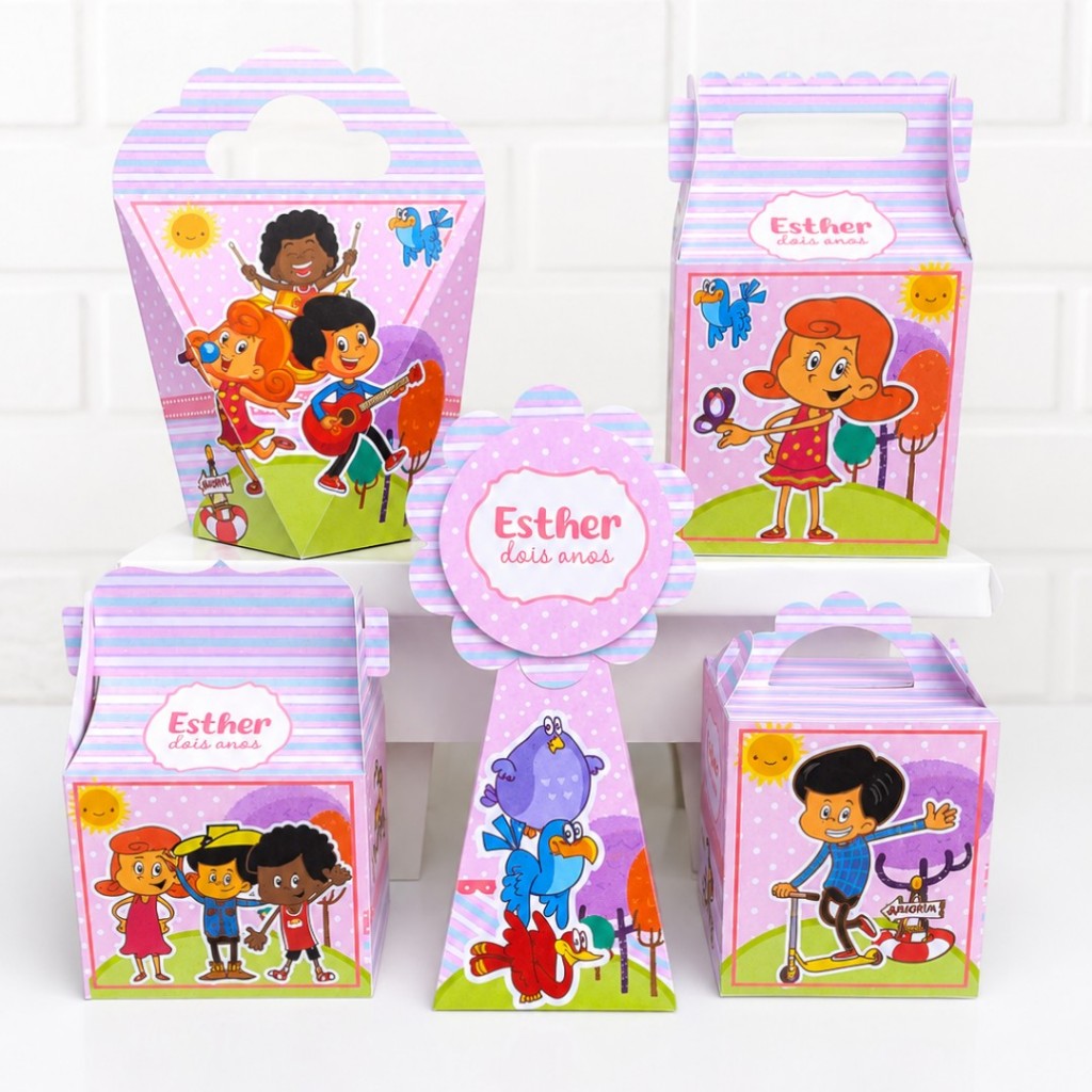 Kit Festa 3 PALAVRINHAS MENINA ROSA  Personalizado (PEGUE E MONTE) | Lembrancinhas e mimos para aniversário