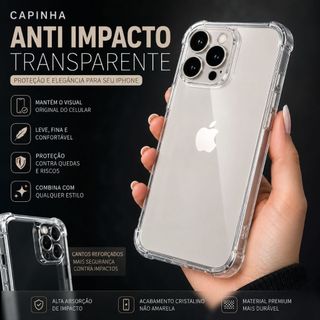 CAPA CAPINHA CASE PARA IPHONE ANTI IMPACTO TRANSPARENTE TPU PARA IPHONE 11 12 13 14 15 16 17 PRO PROMAX