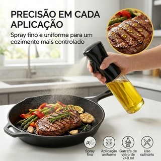 Kit Dois Frascos Spray Vidro Culinário 240ml Borrifador Azeite Vinagre Molho Moderno Kit 2 Peças