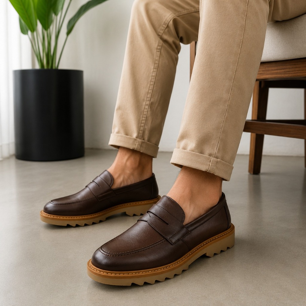 Sapato Oxford Feminino Tratorado Mocassim Casual Plataforma Confortável Leve Elegante