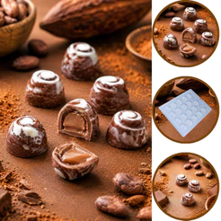 1~10 Forma Simples Bombom Cereja Caracol 132 - (B1) em Acetato BWB Para Bombom e Confeitaria.(CHOCO)