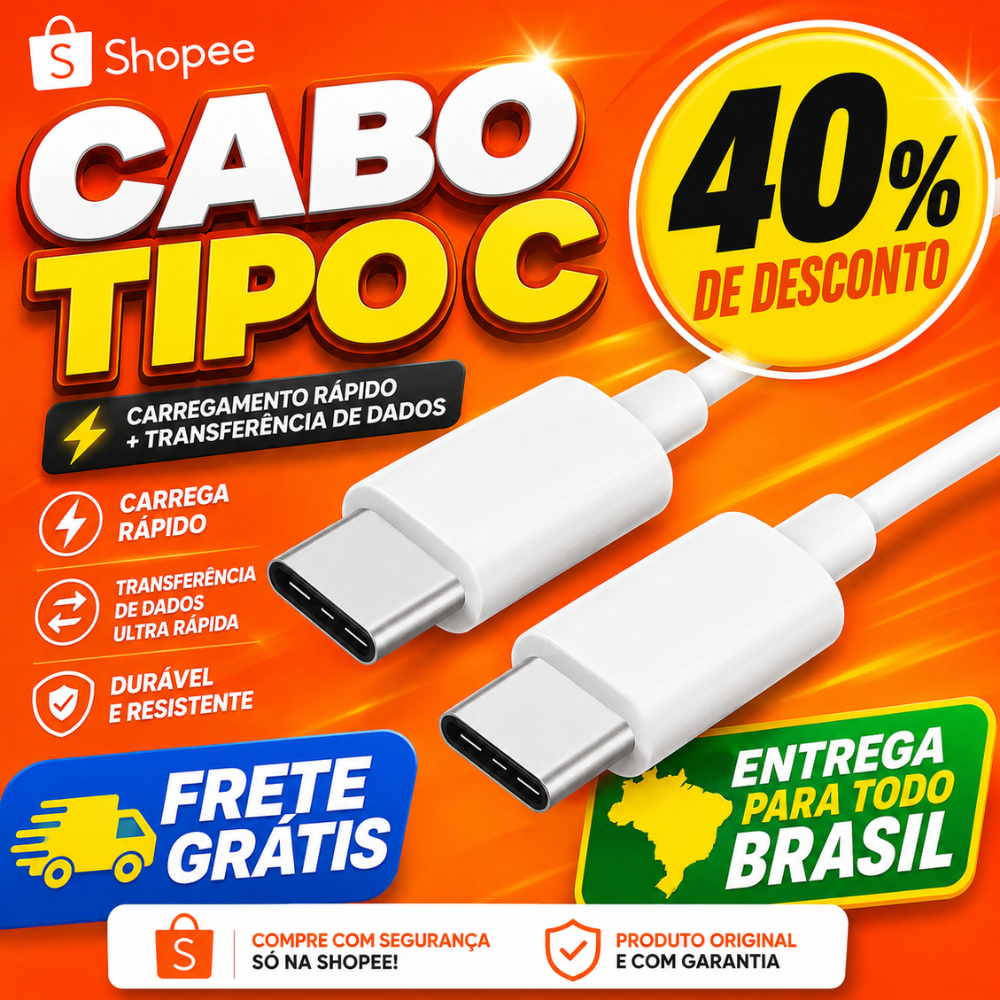 Cabo Tipo C De Carregamento Rápido Para IOS Compatível iPhone Notebook Fones Resistente