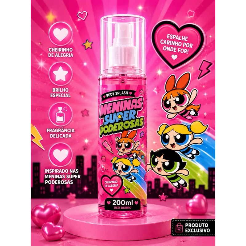 Body Splash Meninas Super Poderosas 200ml Perfume Doce Infantil Cheirinho Feminino Fofo
