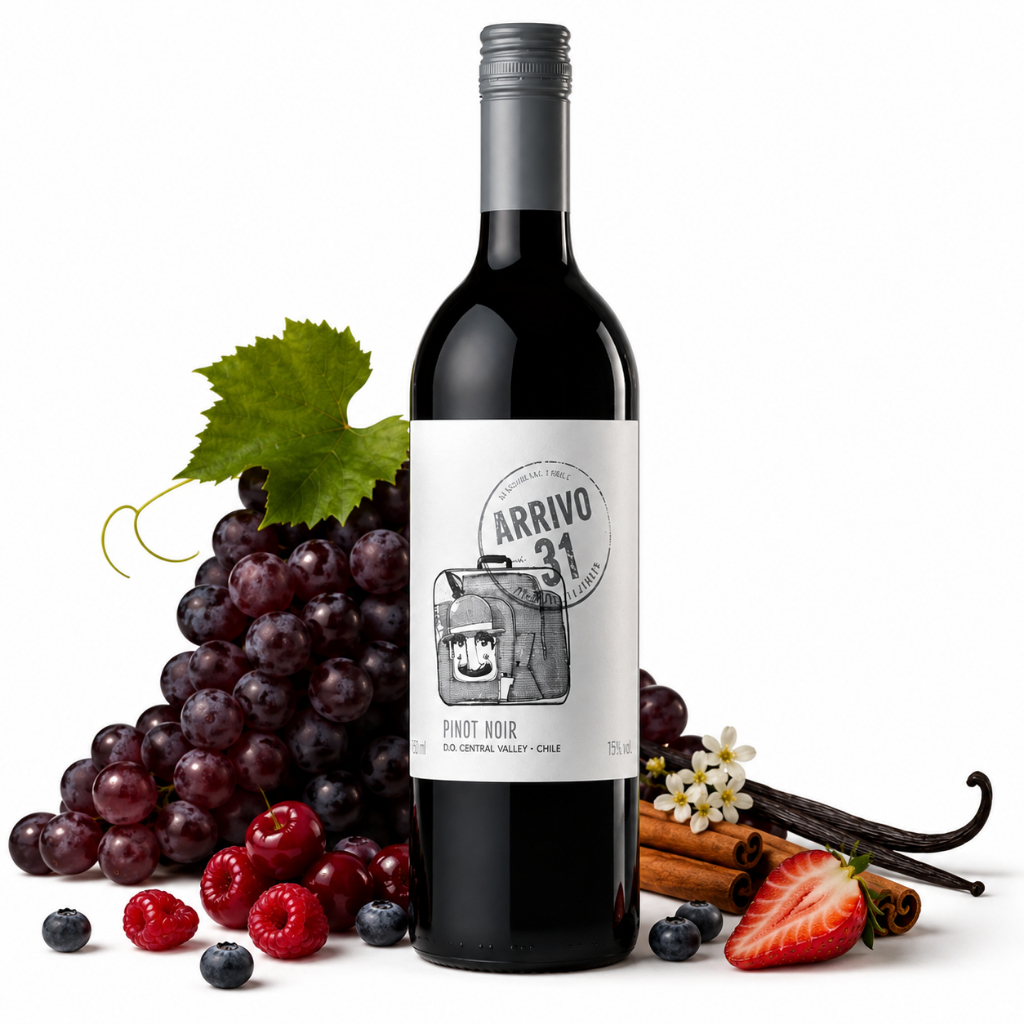 Vinho Tinto fino Seco Chileno Arrivo 31 Pinot Noir 750ml