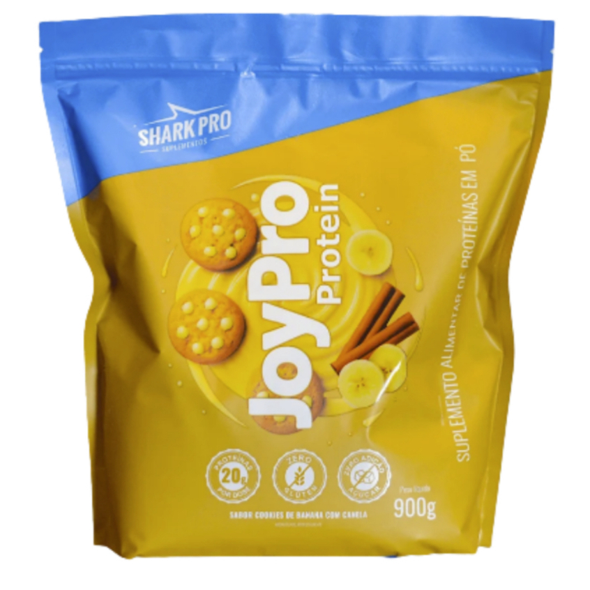 Whey Protein Joypro Refil 900g Cookie De Banana Com Canela - Shark
