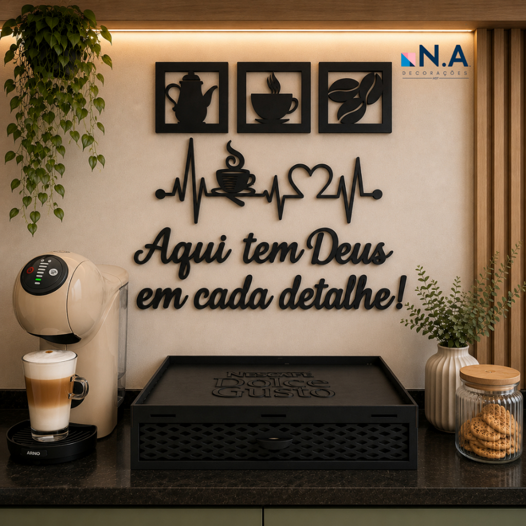 Bandeja Cômoda Porta Cápsulas Dolce Gusto com Gaveta em MDF para 20 Cápsulas ☕