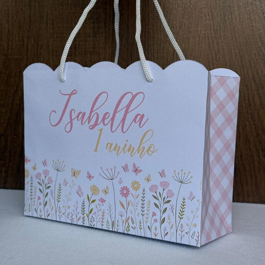 Sacolinha personalizada jardim encantado / pegue e Monte/ Borboleta/ lembrancinha/ personalizados/ aniversário infantil.