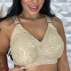 Sutiã Reforçado Plus Size Cetinete Rendado Moda Premium Conforto Lingerie Feminina Qualidade