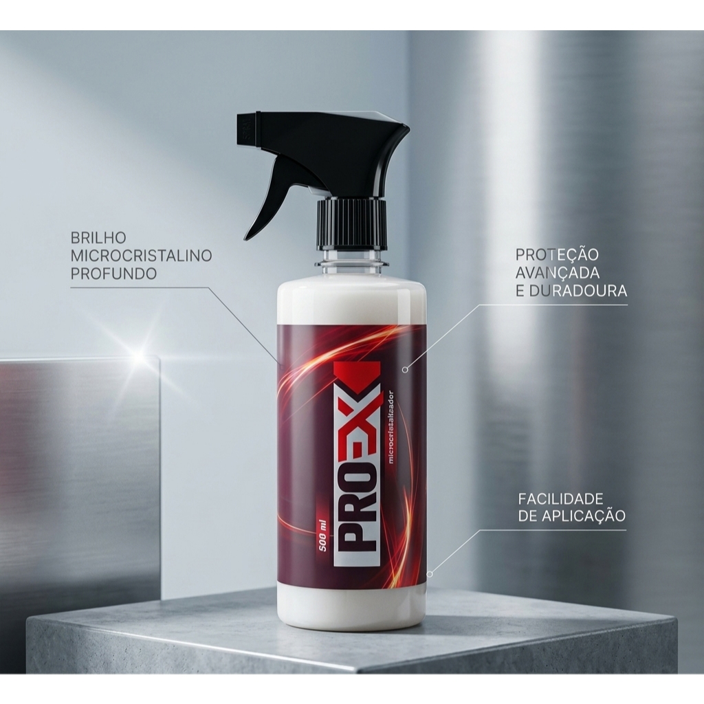 Cera Líquida Cristalizadora Hidrorepelente PROEX 500ml Espelhamento Fácil