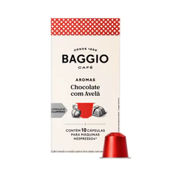 Baggio Café - Cápsula de Café Aromas Chocolate com Avelã Compatível com Nespresso® - 10 unidades.