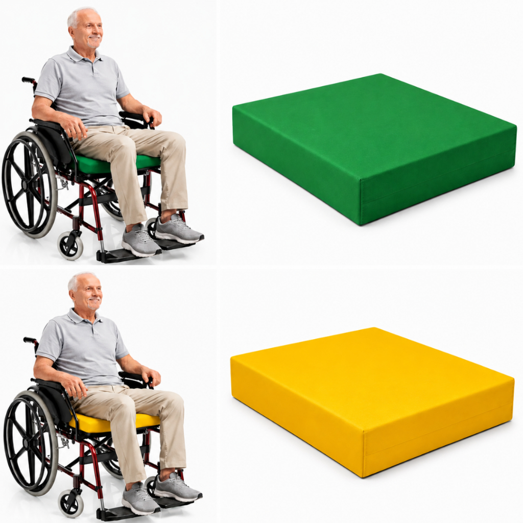 Almofada Assento Para Cadeira De Rodas Impermeável Com zíper Verde Amarelo Brasil Jogo Time Torcer