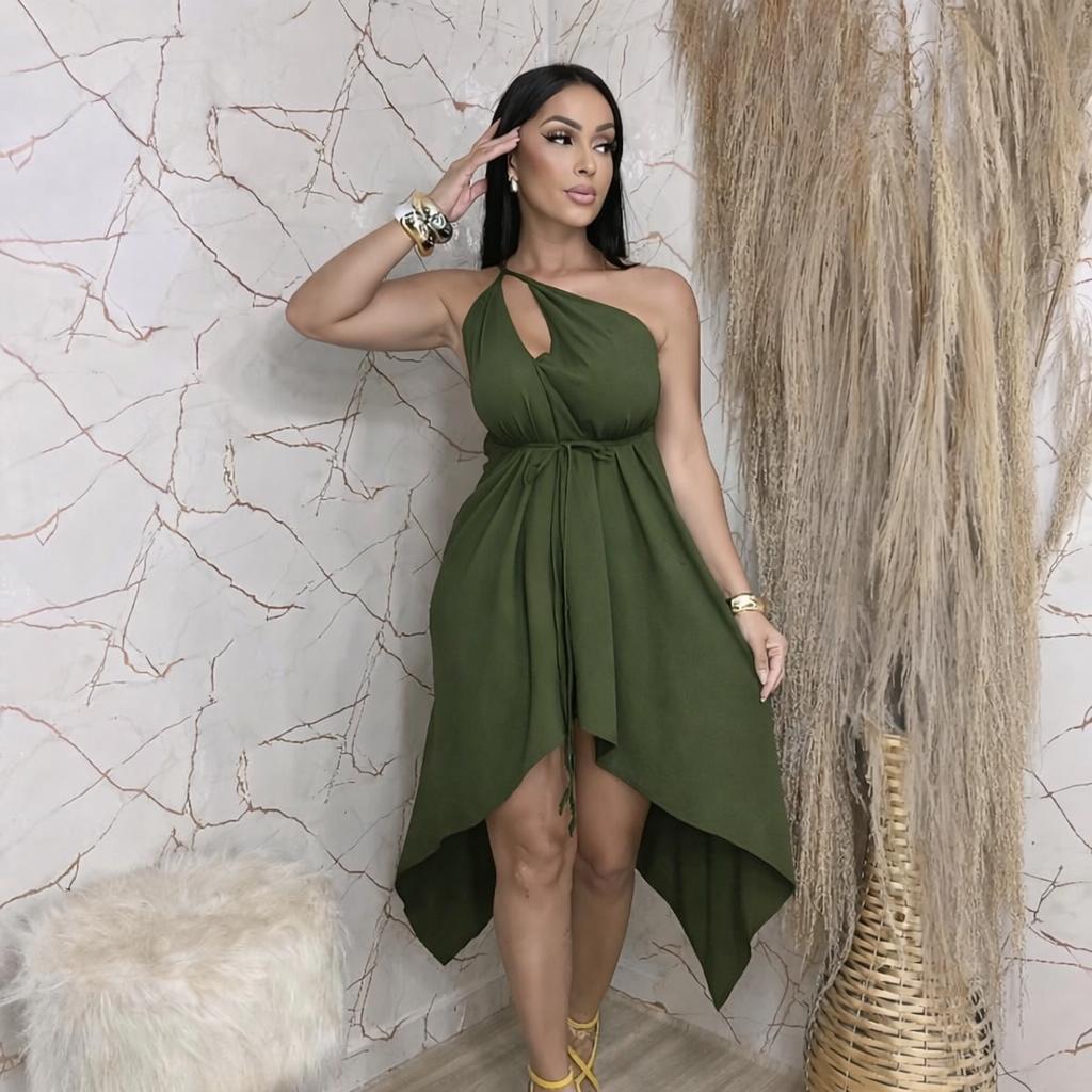 Vestido Feminino Envelope Alcinha Soltinho Com Bicos Varias Amarrações