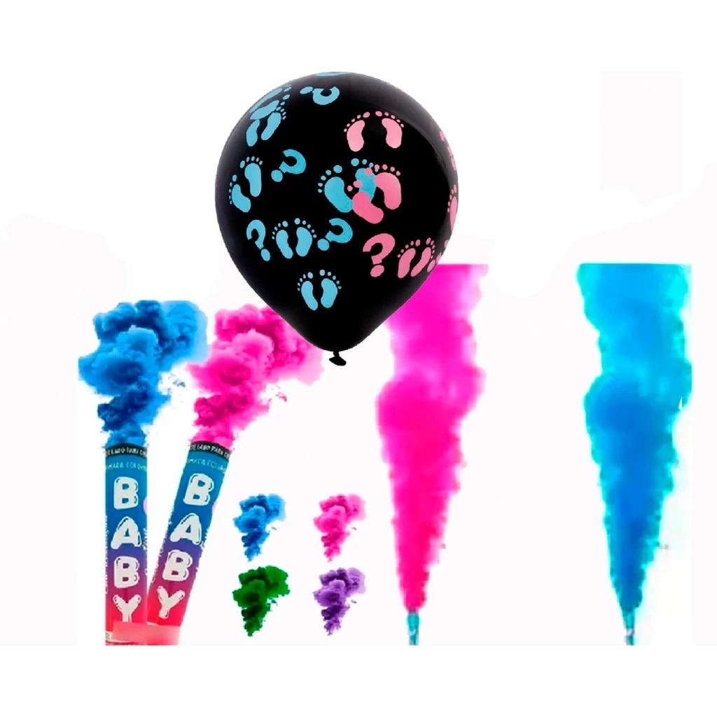Kit Revelação Balão Interrogação + Bastão Laça Pó Chá revelação Bebê