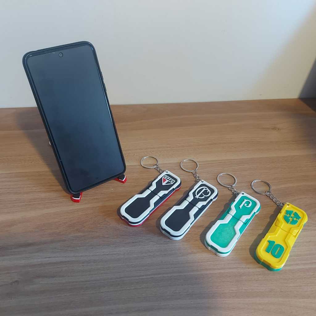Chaveiro Futebol Porta Celular/São Paulo, Corinthians, Palmeiras e Seleção Brasileira