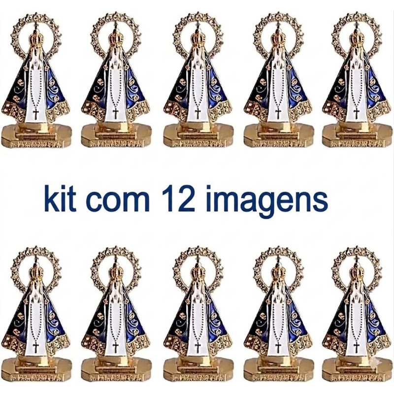 Kit com 12 imagens de Nossa Senhora Aparecida, para carro painel, oratória e etc.
