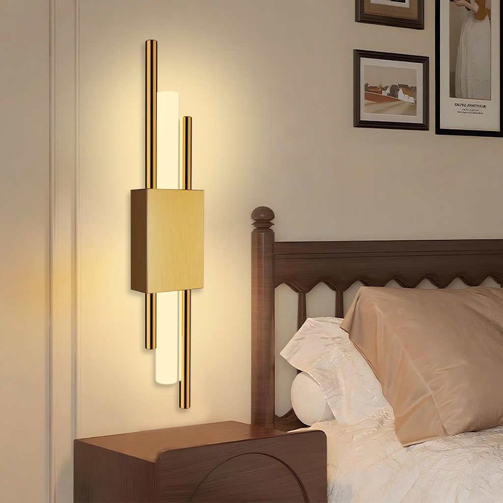 Moderna Dourado LED Arandela Parede Cabeceira Quarto Três Cores para Sala de Estar, Banheiro e Corredor 30W 110V-220V