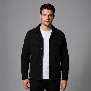Casaco Casual Premium Masculino Moletom Sobretudo Gola Lapela Social Com Bolsos